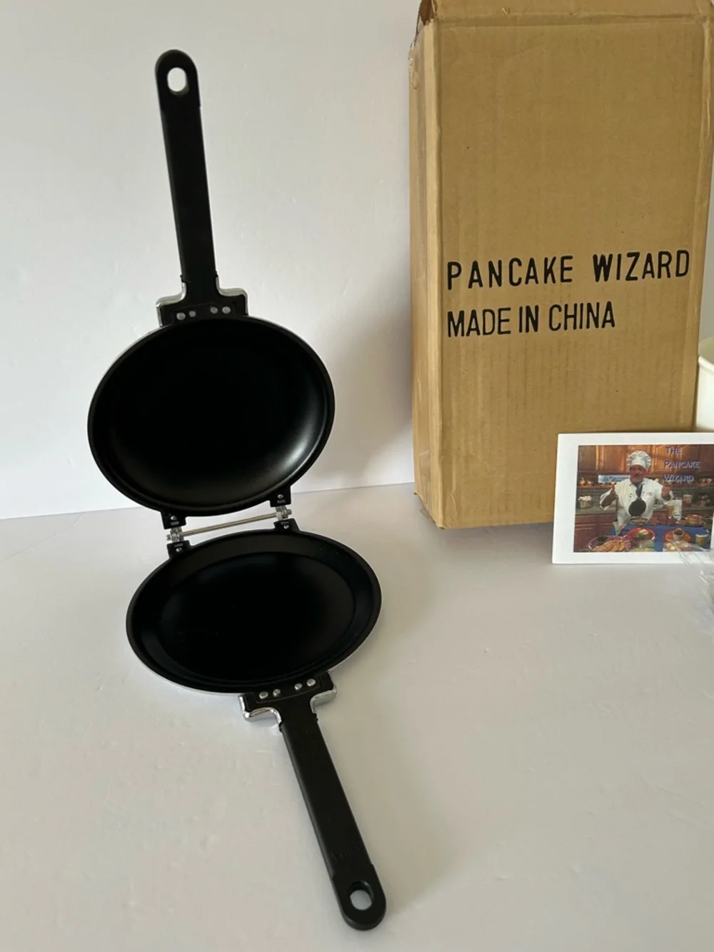 Vintage “Pancake Wizard” Set includes: Pan, Batter Dispenser, and 4 Metal Shapes